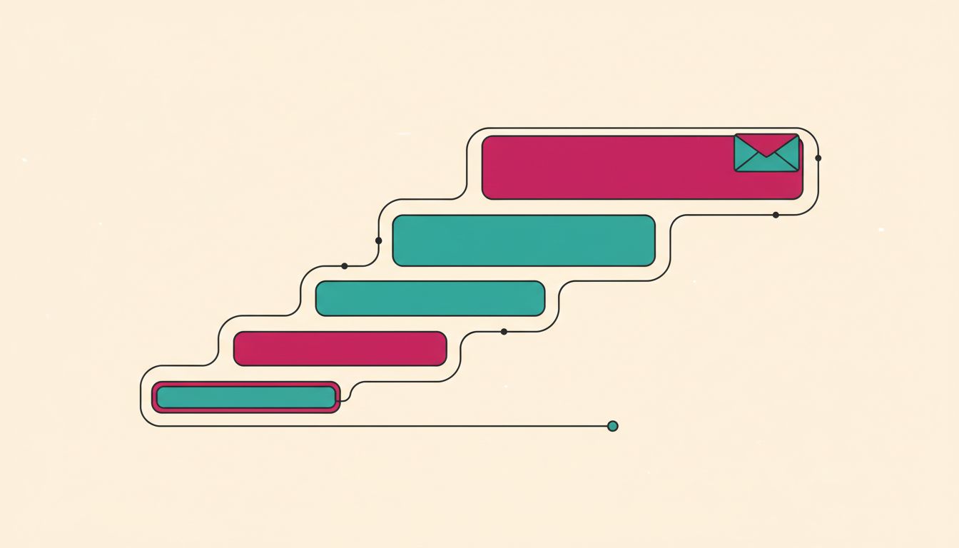 Des barres en escalier, une enveloppe au sommet